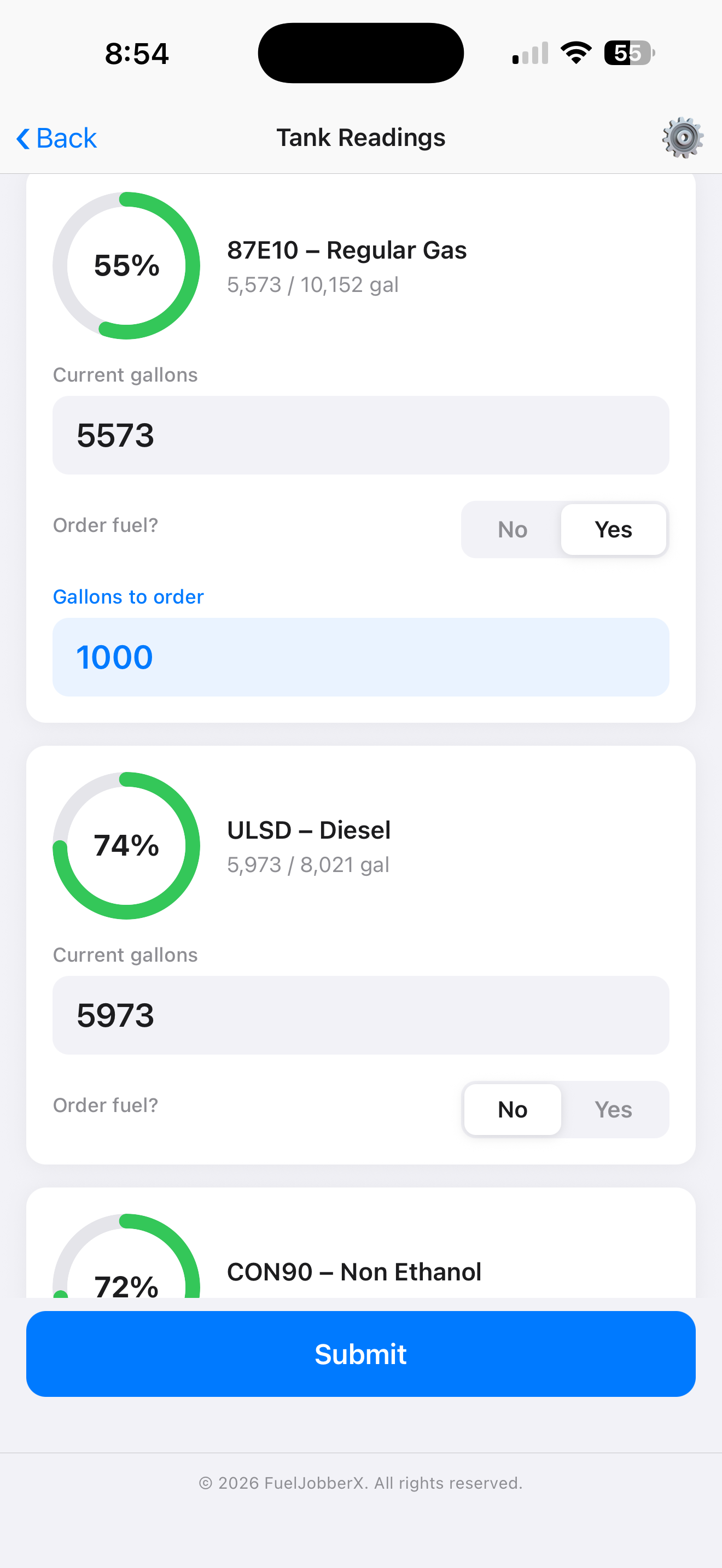FuelJobberX Pulse app screenshot